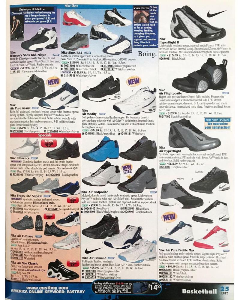 再回看2002 2002年eastbay内页里nike篮球鞋目录 这次让我脑海泛起