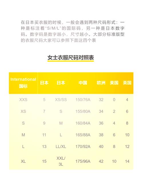 日本的尺码系统与欧洲有所不同为了让你在日本购物时更加得心应手