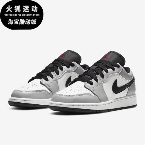 nike耐克jordan黑灰儿童休闲透气烟灰低帮高帮运动鞋553560