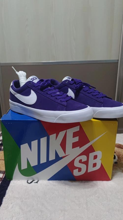 sb blazer low gt varsitypurple防滑透气 低帮休闲板鞋白紫  滑板