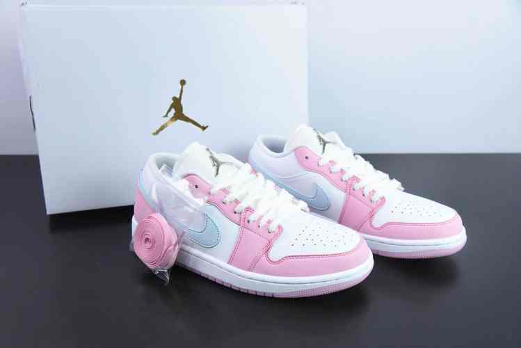 乔丹air jordan 1 retro low whitepink foamglacier blue aj1白粉