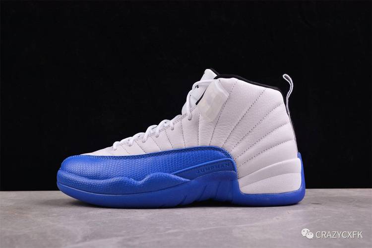 乔丹 air jordan 12 retro blueberry 高帮白蓝黑篮球鞋