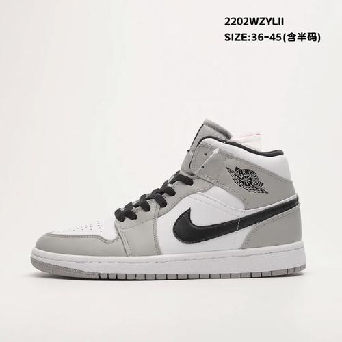 乔丹air jordan 1 mid aj1 乔1 烟灰头层高帮百搭休闲运动文化板鞋