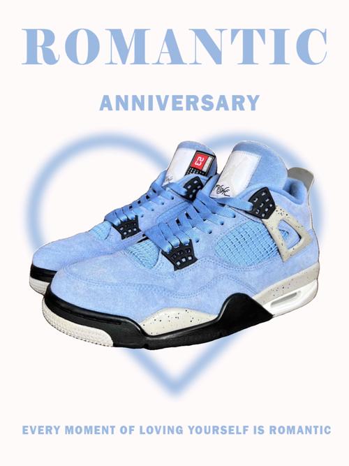 43码 air jordan 4 retro university blue 大学蓝 成色新鞋底磨损