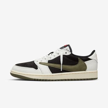 耐克travis scott x air jordan 1 low aj1倒钩黑绿ts联名 dz4137