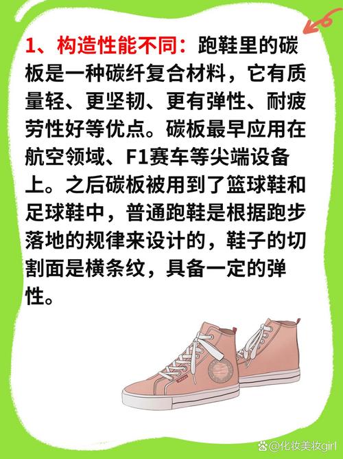 1构造性能不同跑鞋里的碳板是一种碳纤复合材料它有质量轻更坚韧