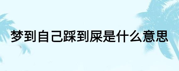 梦到自己踩屎吉兆预示近期梦者的运势很好表示在最近会有喜事降临