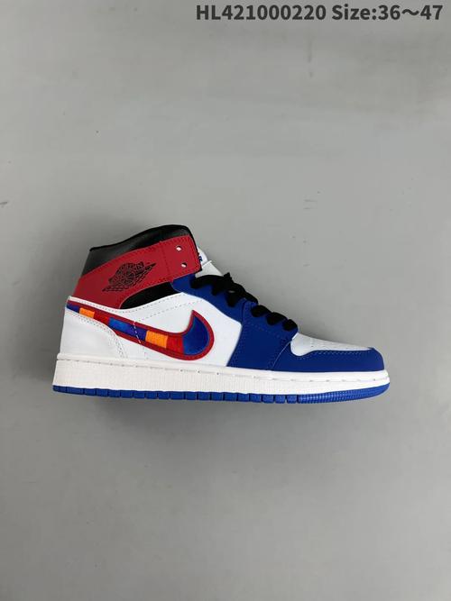 90180 air jordan 1 mid 中帮 白蓝刺绣 aj1 乔丹1代 aj1 乔1 中邦