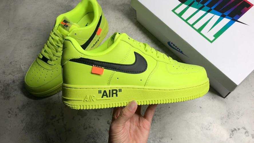 全方位实拍nike air force 1 low 定制ow风 荧光绿