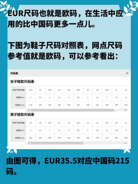 eur尺码也就是欧码在生活中应用的比中国码更多一点儿