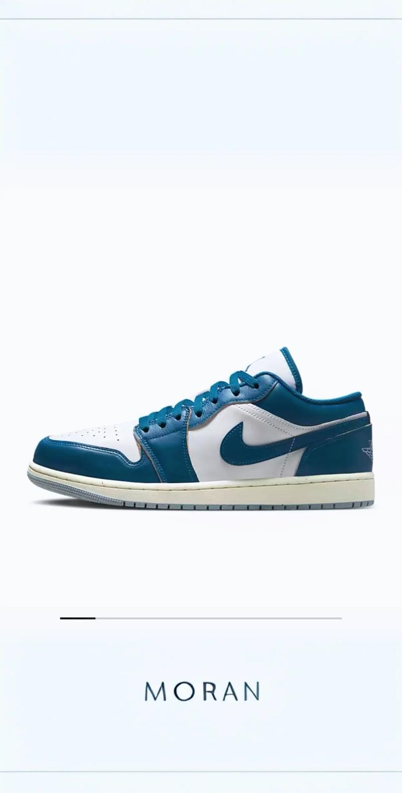 ai扩图 nike耐克男鞋air jordan 1 low aj1白蓝复古运动篮球鞋fn5144